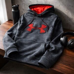 Under Armour Mens Cold Gear Graphic Logo Hoodie